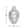 Lotus 17" High Green and White Ceramic Decorative Vase in scene