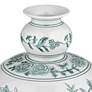 4_Lotus 17" High Green and White Ginger Jar Ceramic Decorative Vase more views