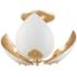 Lotus 19" Wide Gold Leaf and White Metal Ceiling Light