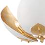 Lotus 19" Wide Gold Leaf and White Metal Ceiling Light