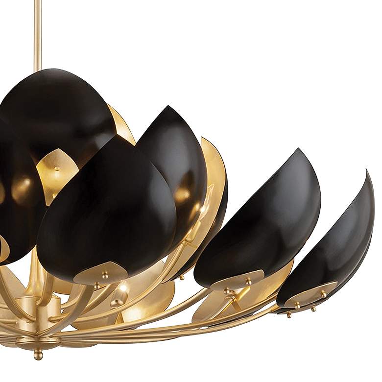 Image 3 Lotus 21Lt Gold Leaf/Black Chandelier more views