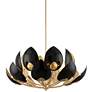 Thumbnail2 of Lotus 38 1/2" Wide Gold Leaf and Black 16-Light Chandelier