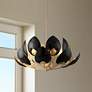 Thumbnail1 of Lotus 38 1/2" Wide Gold Leaf and Black 16-Light Chandelier