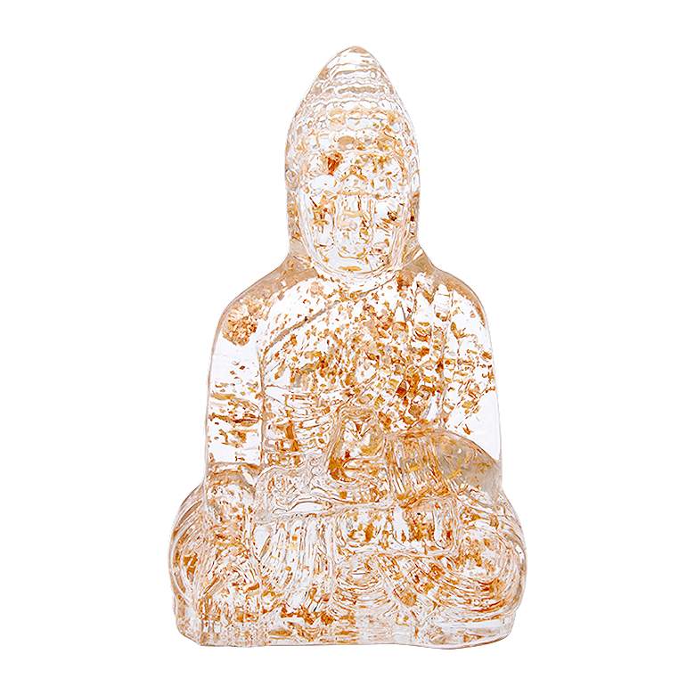 Image 1 Lotus Alley Gold Flake Glass 5 1/2 inch High Guanyin Figurine
