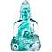 Lotus Alley Teal Vapor Glass 5 1/2" High Guanyin Figurine
