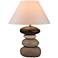 Lou Stacked Stones Chocolate and Cream Ceramic Table Lamp