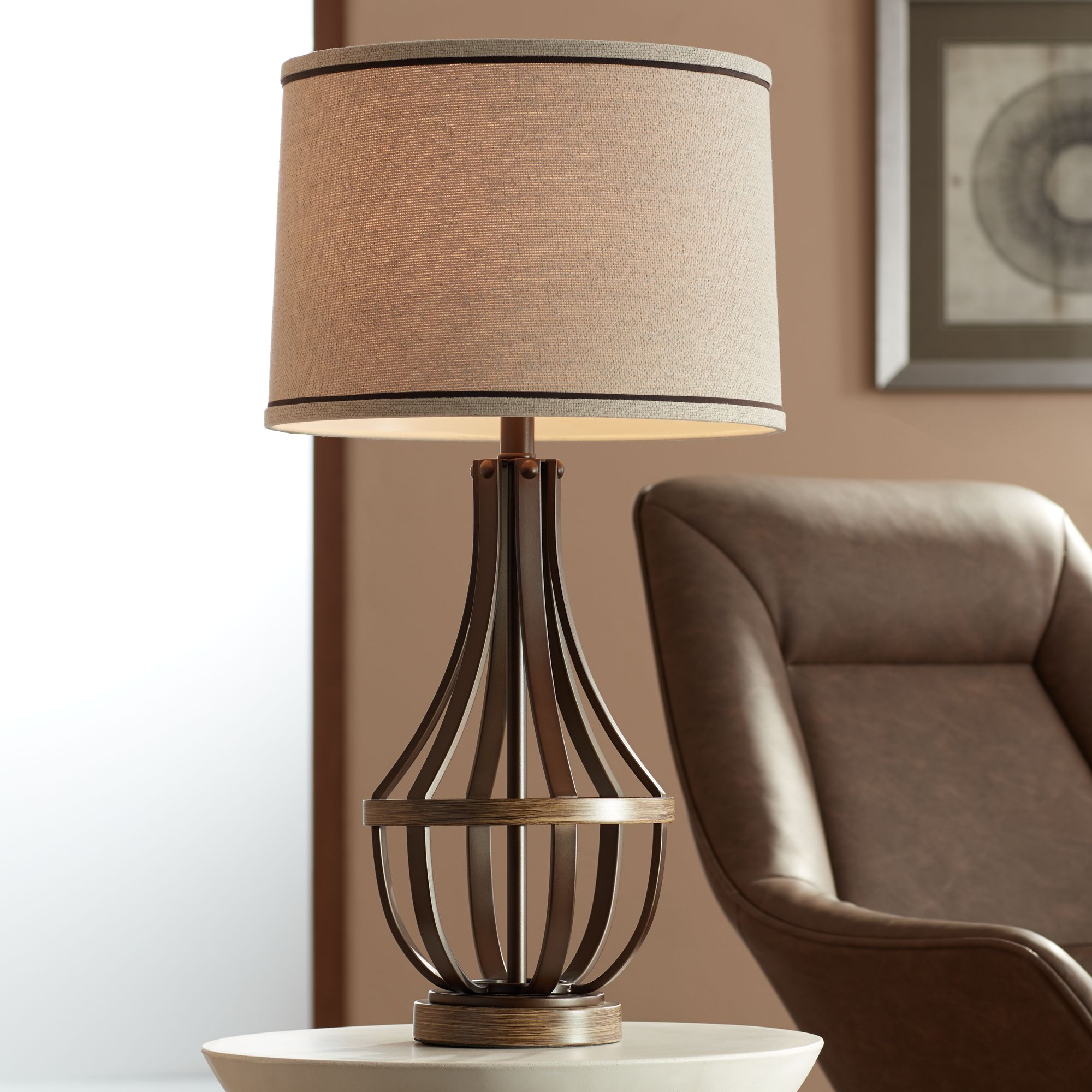 Louanne Oil-Rubbed Bronze Industrial Farmhouse Table Lamp - #72N33