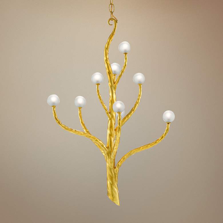 Image 1 Loucinda 21 3/4 inchW Gold Leaf Tree-Shaped 9-Light Chandelier