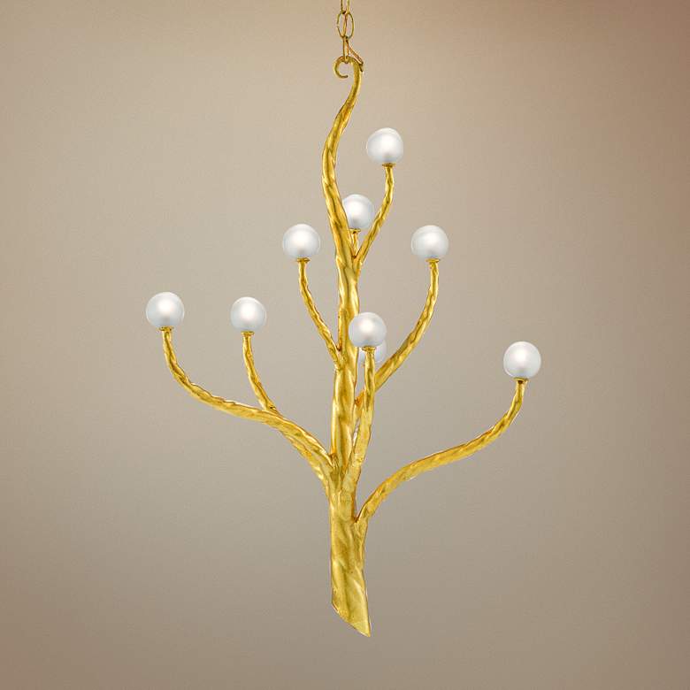 Image 1 Loucinda 21 3/4"W Gold Leaf Tree-Shaped 9-Light Chandelier