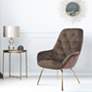 Loufton Brown Tufted Velvet Fabric Dining Chair