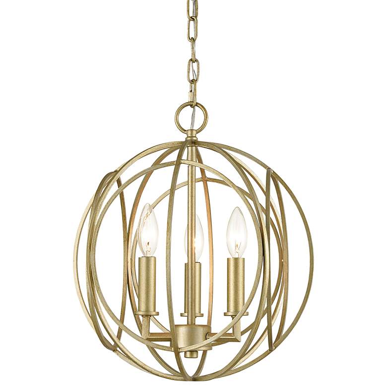Image 2 Loughton 14" Wide 3-Light Chandelier - Golden Silver