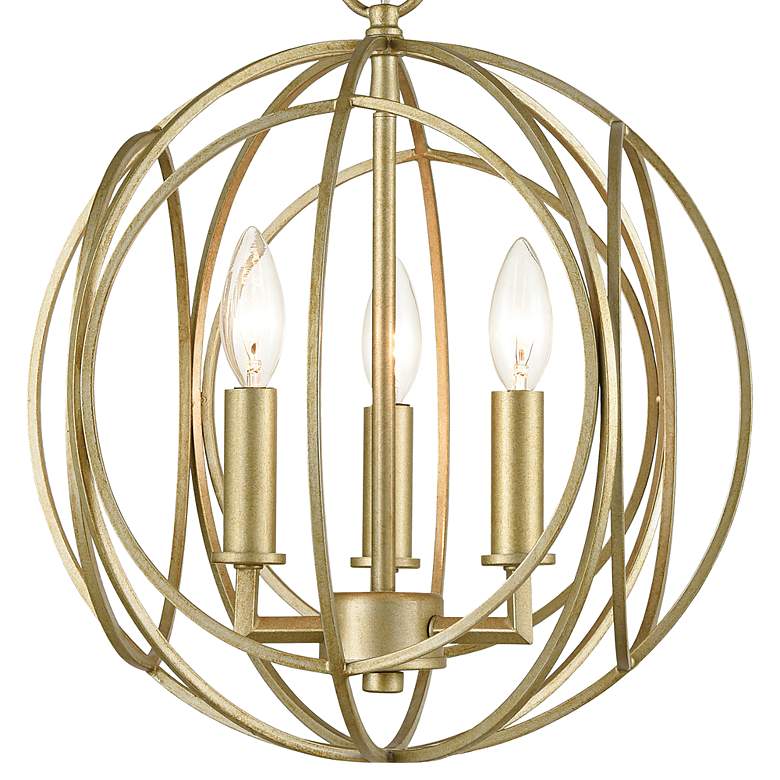 Image 3 Loughton 14" Wide 3-Light Chandelier - Golden Silver more views