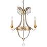 Louis 20" Wide Distressed Silver and Gold 3-Light Chandelier