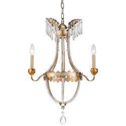 Louis 20" Wide Distressed Silver and Gold 3-Light Chandelier