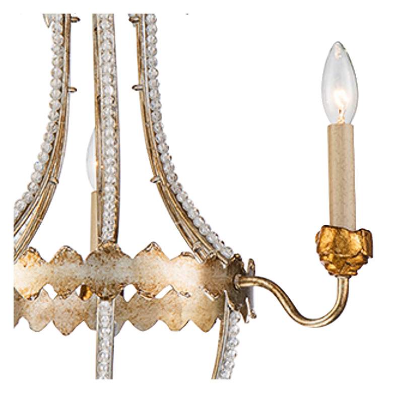 Image 2 Louis 20" Wide Distressed Silver and Gold 3-Light Chandelier more views