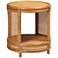 Louis 20" Wide Natural Brown Rattan Round End Table