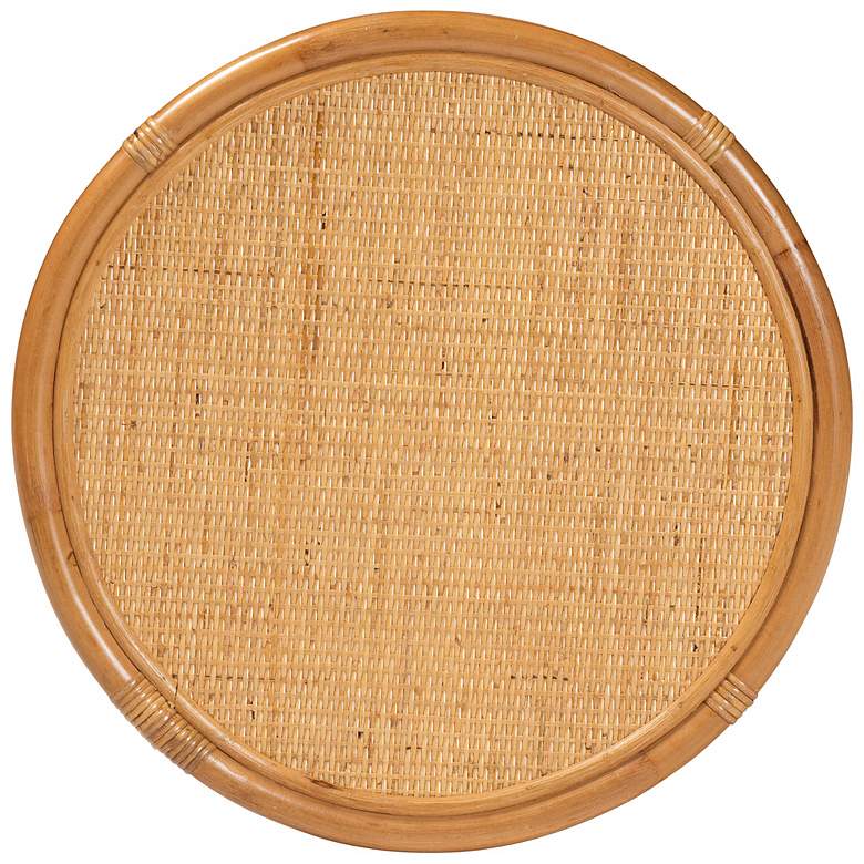 Image 5 Louis 20" Wide Natural Brown Rattan Round End Table more views