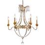 Louis 25" Wide Distressed Silver and Gold 6-Light Chandelier