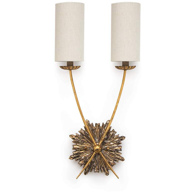 Image 2 Louis 28" High Antique Brass 2-Light Wall Sconce