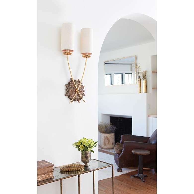Image 3 Louis 28" High Antique Brass 2-Light Wall Sconce more views