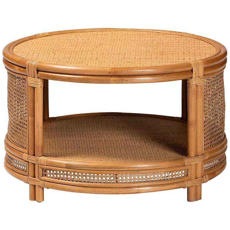 Image 7 Louis 30" Wide Natural Brown Rattan Coffee Table more views