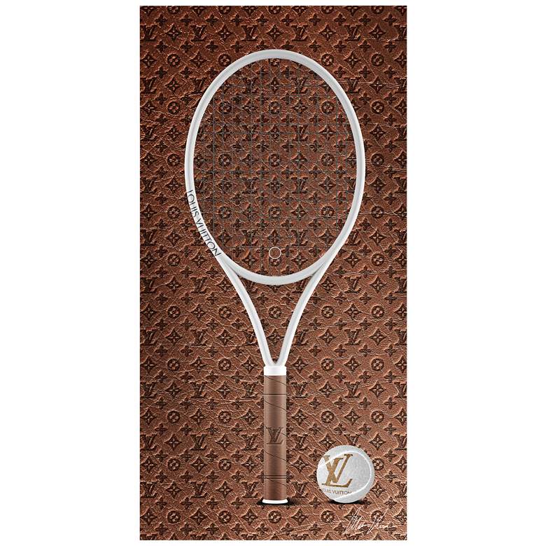 Image 2 Louis Litton Vibes Racket 24 inch x 48 inch Printed Glass Wall Art