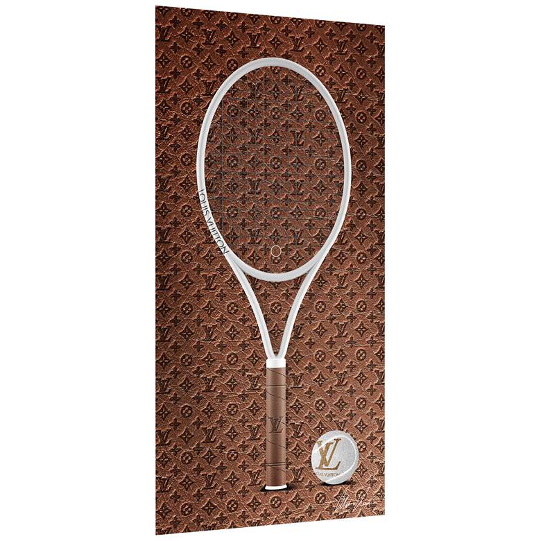 Image 3 Louis Litton Vibes Racket 24 inch x 48 inch Printed Glass Wall Art more views