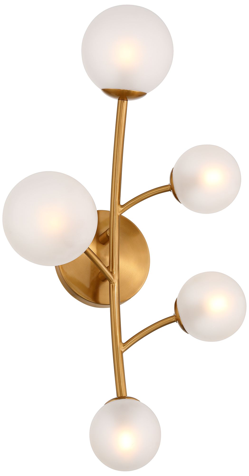 Image 2 Louisa 24" High Burnished Brass 5-Light LED Wall Sconce