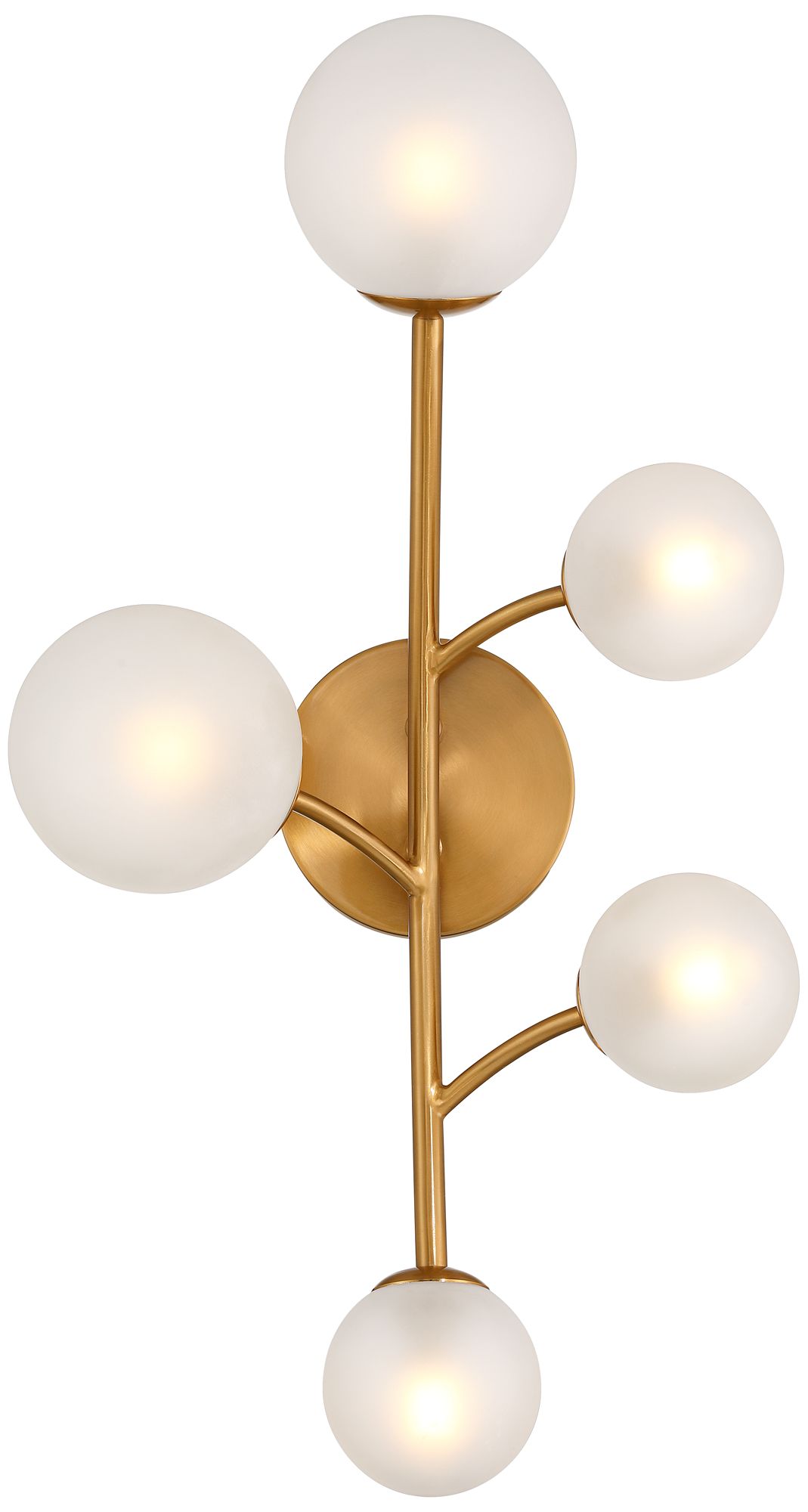 Image 5 Louisa 24" High Burnished Brass 5-Light LED Wall Sconce more views