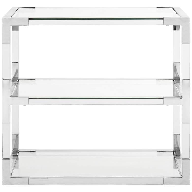 Image 1 Louisa 28 inch Wide Chrome and Clear Glass Modern End Table