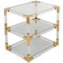Louisa 28" Wide Glass and Clear Acrylic Luxe End Table