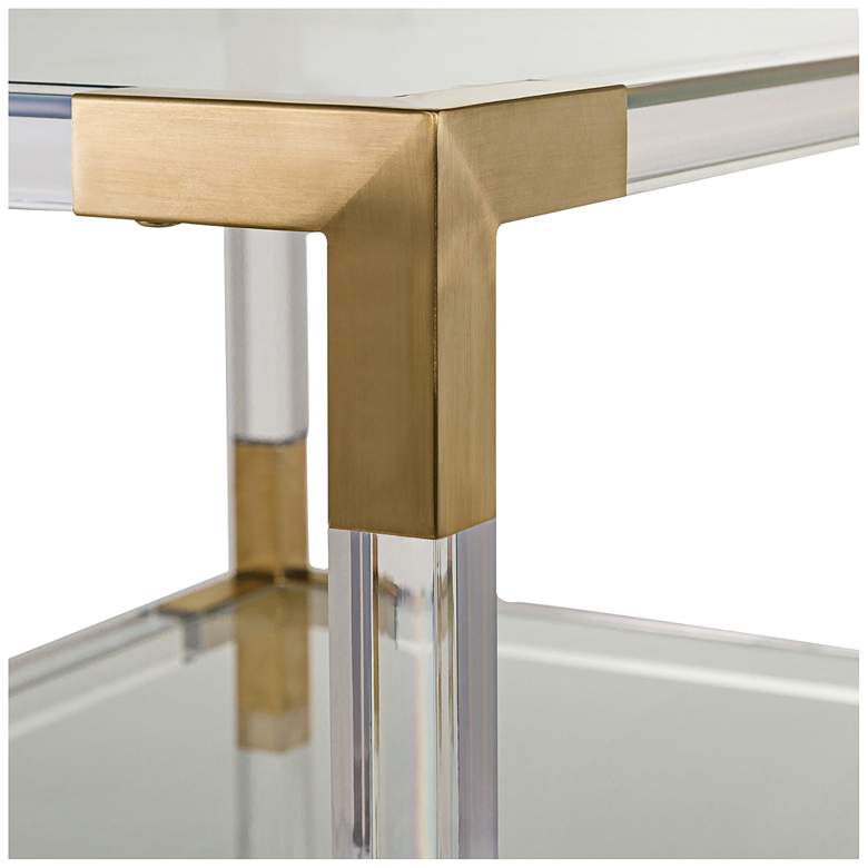 Image 3 Louisa 28 inch Wide Glass and Clear Acrylic Luxe End Table more views