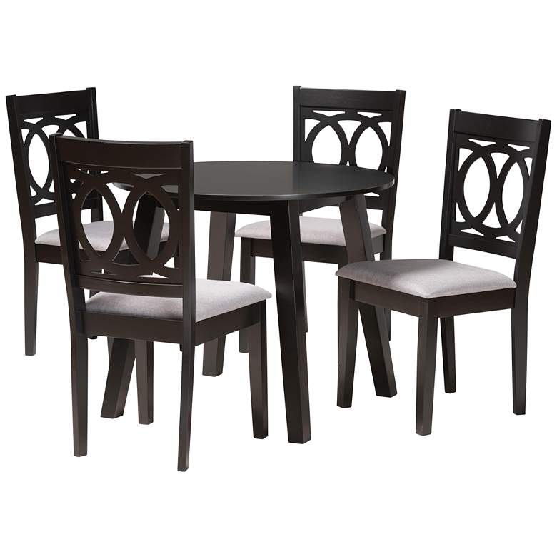 Image 2 Louisa Gray Fabric 5-Piece Dining Table and Chairs Set