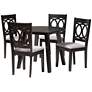 Louisa Gray Fabric 5-Piece Dining Table and Chairs Set