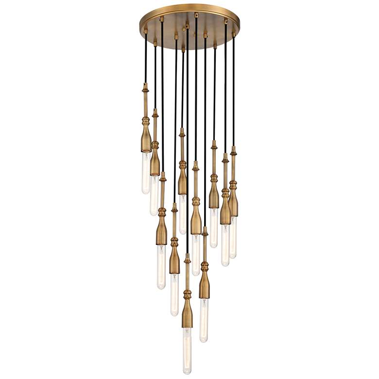 Image 1 Louise 11 Light Old Satin Brass Chandelier