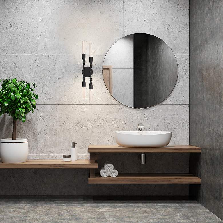 Image 6 Louise 16 1/4" Wide Matte Black 4-Light Vanity Bath Light more views