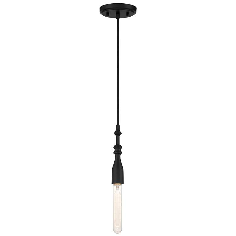 Image 1 Louise 5" Wide Matte Black 1 Light Pendant