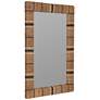 Louise Natural Navy Tan Jute 28 1/4" x 40 1/2" Wall Mirror