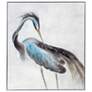 1_Louisiana Heron 35" x 39" Black And Blue Framed Canvas