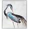 Louisiana Heron 35" x 39" Black And Blue Framed Canvas