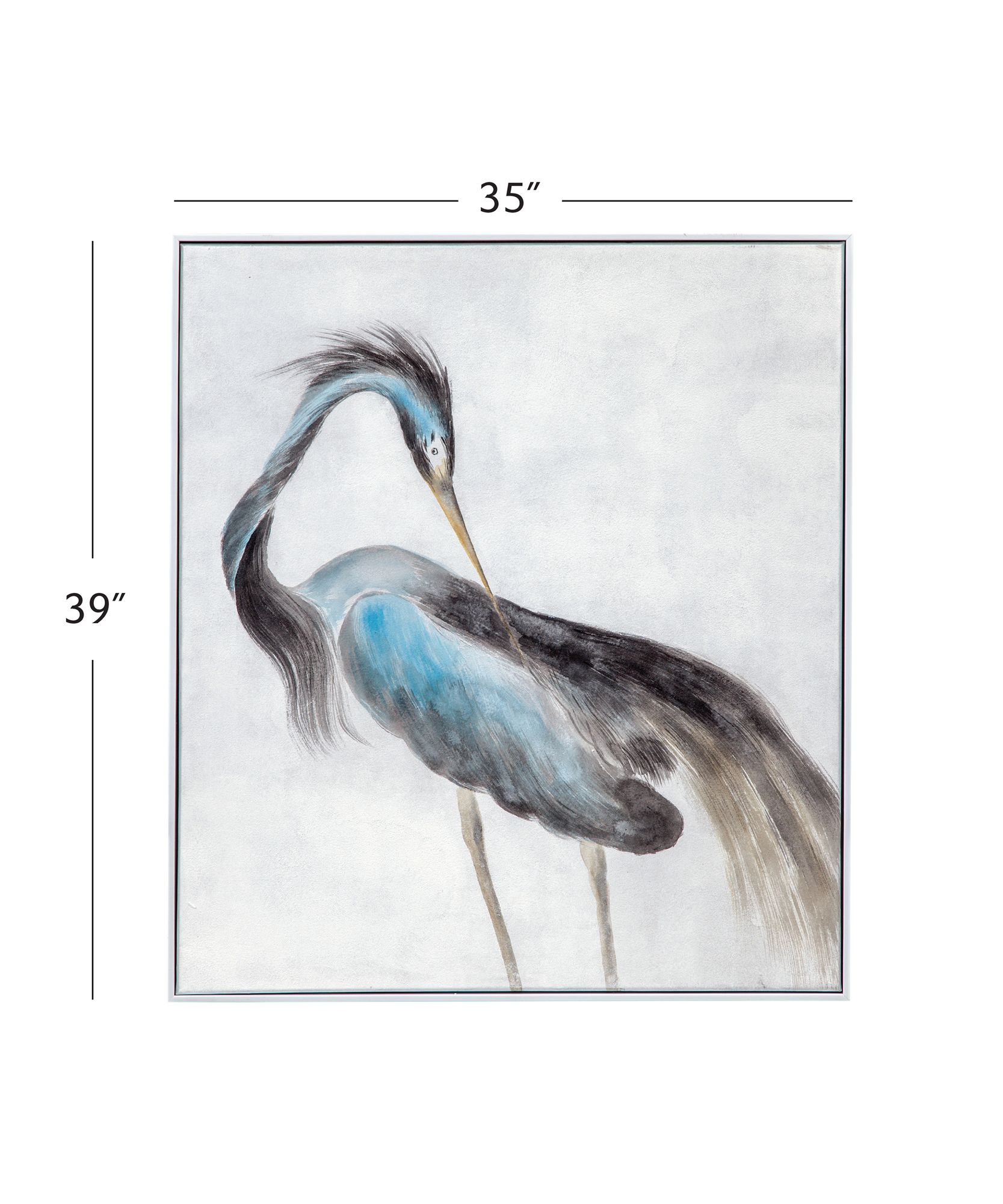 Image 5 Louisiana Heron 35" x 39" Black And Blue Framed Canvas more views