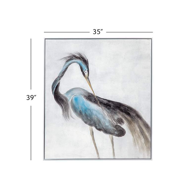 Image 5 Louisiana Heron 35" x 39" Black And Blue Framed Canvas more views