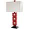 Lounge Life Open Square Red Table Lamp