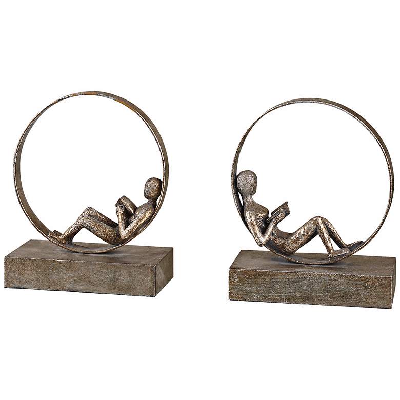 Image 2 Lounging Reader, Bookends Set