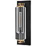 6_Lourde 18"H Black with Heritage Brass LED Outdoor Wall Light more views