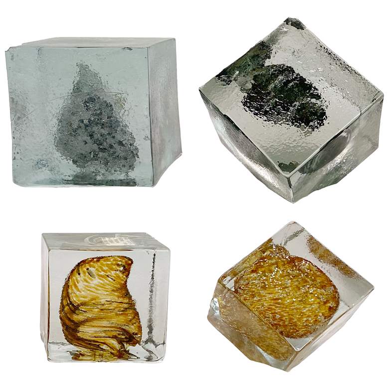 Image 1 Lourdes Brown &#38; Clear Glass Cubes