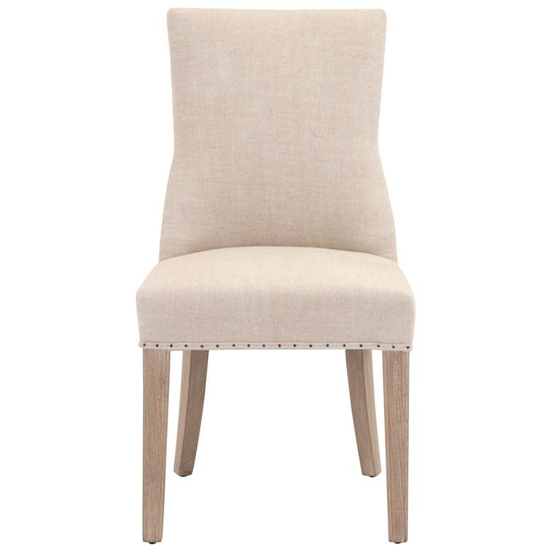 Image 1 Lourdes Dining Chair, Bisque French Linen, Natural Gray, Set of 2