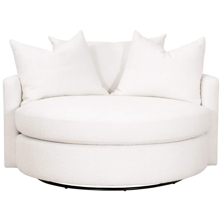 Image 1 Lourne Grand Swivel Sofa Chair, Performance Boucle Snow