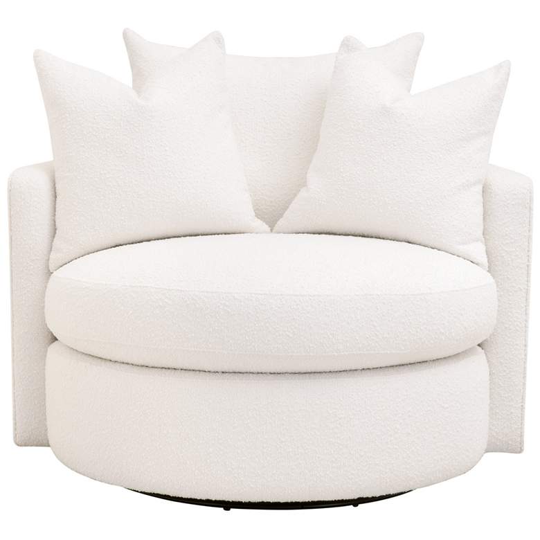 Image 1 Lourne Petite Swivel Sofa Chair, LiveSmart Boucle-Snow