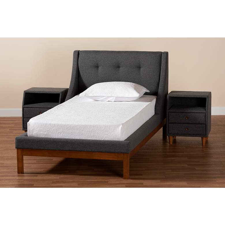 Image 7 Louvain Dark Gray Fabric 3-Piece Twin Size Bedroom Set more views